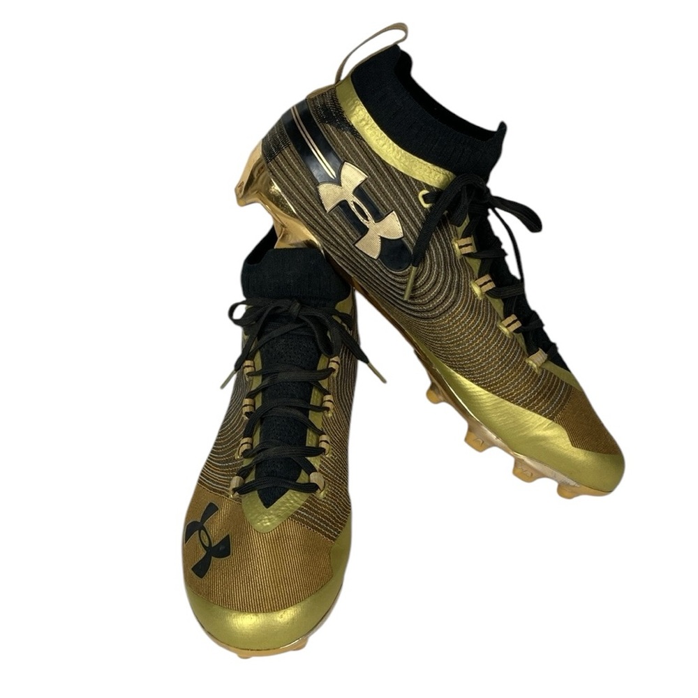 Under Armour Men's Spotlight MC Gold Football Cleats, Size 12